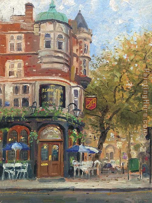 bloomsbury cafe painting - Thomas Kinkade bloomsbury cafe art painting